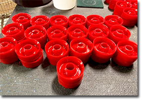 smaill red polyurethane rollers