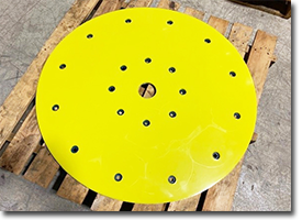 round steel backed yellow disk